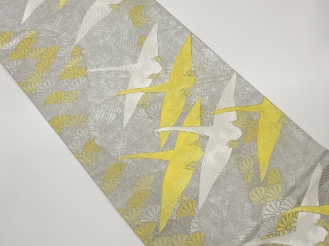 JAPANESE KIMONO / FUKURO OBI / HIKIHAKU / WOVEN CRANE & KIKU 